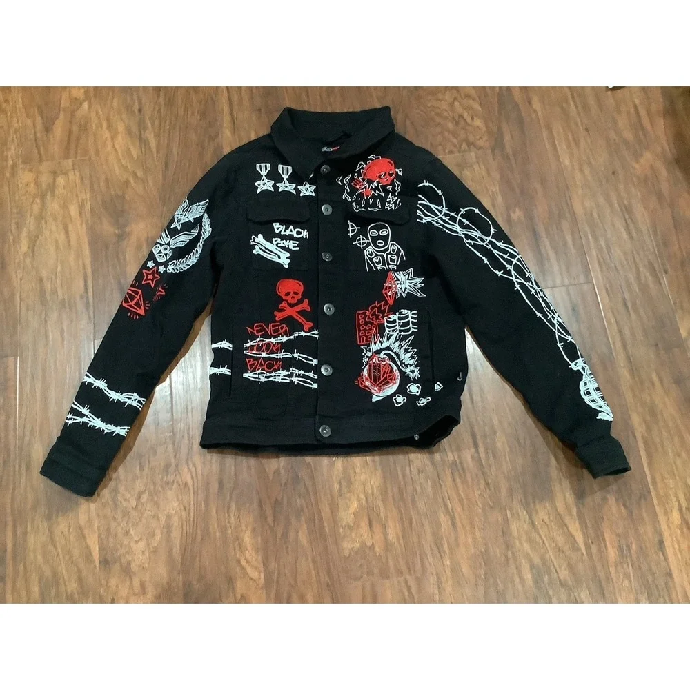 Black Pike Denim Jacket Small Never Look Back